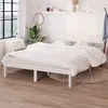 Image de vidaXL Cadre de lit Blanc Bois de pin massif 135x190 cm Double