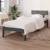 Image de vidaXL Cadre de lit Gris Bois de pin massif 100x200 cm
