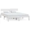 Image de vidaXL Cadre de lit Blanc Bois de pin massif 120x200 cm