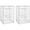 Image de Vidaxl Poteaux Ã Panier De Gabion 2 Pcs 40x40x60 Cm Fer
