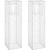 Image de Vidaxl Poteaux Ã Panier De Gabion 2 Pcs 50x50x180 Cm Fer