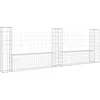 Image de vidaXL Vidaxl Panier De Gabion En Forme De U Avec 3 Poteaux Fer 260x20x100 Cm