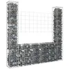 Image de vidaXL Panier de gabion en forme de U avec 2 poteaux Fer 140x20x150 cm151282