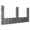 Image de vidaXL Panier de gabion en forme de U avec 3 poteaux Fer 260x20x150 cm151283