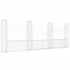 Image de Vidaxl Panier De Gabion En Forme De U Avec 4 Poteaux Fer 380x20x150 Cm