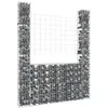 Image de vidaXL Panier de gabion en forme de U avec 2 poteaux Fer 140x20x200 cm