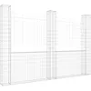 Image de Vidaxl Panier De Gabion En Forme De U Avec 3 Poteaux Fer 260x20x200 Cm