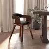Image de vidaXL Chaise à manger Noir Bois courbé et similicuir