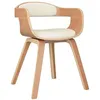 Image de vidaXL Chaise à manger Crème Similicuir et bois courbé3092374
