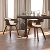 Image de vidaXL Chaises à manger lot de 2 crème similicuir et bois courbé