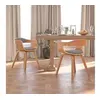 Image de vidaXL Chaises de salle à manger 2 pcs taupe bois courbé et tissu