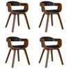 Image de vidaXL Chaises de salle Ã  manger 4 pcs Noir Bois courbÃ© et similicuir