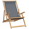 Image de Vidaxl Chaise De Plage Pliable Bois De Teck Solide Gris