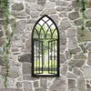 Image de vidaXL Miroir de jardin Noir 100x45 cm Fer pour utilisation extérieure