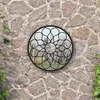 Image de vidaXL Miroir de jardin Noir 60x3 cm Fer Rond utilisation extérieure