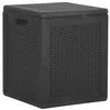 Image de vidaXL Boîte de rangement de jardin 90 L Noir PP Rotin151227