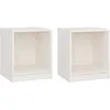 Image de vidaXL vidaXL Tables de chevet 2 pcs Blanc 35,5x33,5x41,5 cm Pin massif