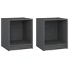 Image de vidaXL Tables de chevet 2 pcs Gris 35,5x33,5x41,5cm Bois de pin massif