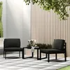 Image de vidaXL Jeu de canapés de jardin 3 pcs et coussins Aluminium Anthracite318307