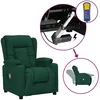 Image de vidaXL Vidaxl Fauteuil Releveur Inclinable De Massage Vert Foncé Tissu