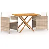 Image de Vidaxl Ensemble De Salle Ã Manger De Jardin 3 Pcs Avec Coussins Beige