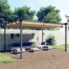 Image de vidaXL Tonnelle de jardin avec toit rétractable 4x3 m Taupe