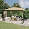 Image de vidaXL Tonnelle avec parois et toit double 3x4 m Taupe
