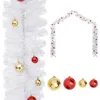 Image de Vidaxl Guirlande De NoÃ«l DÃ©corÃ©e Avec Boules Blanc 10 M