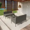 Image de vidaXL Salon de jardin 5 pcs avec coussins résine tressée gris3094310