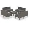 Image de Vidaxl Salon De Jardin 9 Pcs Avec Coussins RÃ©sine TressÃ©e Gris