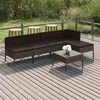 Image de vidaXL Salon de jardin 6 pcs avec coussins résine tressée gris3094374