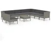 Image de Vidaxl Salon De Jardin 11 Pcs Avec Coussins RÃ©sine TressÃ©e Gris