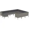 Image de Vidaxl Salon De Jardin 11 Pcs Avec Coussins RÃ©sine TressÃ©e Gris