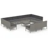 Image de Vidaxl Salon De Jardin 14 Pcs Avec Coussins RÃ©sine TressÃ©e Gris