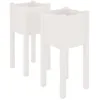 Image de Vidaxl JardiniÃ¨res D'extÃ©rieur 2 Pcs Blanc 31x31x70 Cm Bois De Pin