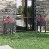 Image de vidaXL Jardinières d'extérieur 2pcs Gris 40x40x70cm Bois de pin massif810794