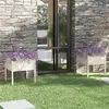 Image de vidaXL Jardinières 2 pcs Blanc 70x70x70 cm Bois de pin massif810812