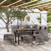 Image de vidaXL Ensemble de canapés en L 5pcs avec coussins résine tressée gris318579