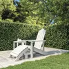 Image de vidaXL Chaise de jardin Adirondack avec repose-pied PEHD Blanc318645