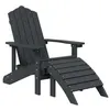 Image de vidaXL Chaise de jardin Adirondack avec repose-pied PEHD anthracite318646