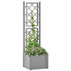Image de vidaXL Lit surélevé de jardin et treillis et système d'arrosage Gris