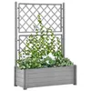 Image de vidaXL Jardinière avec treillis 100x43x142 cm PP Gris pierre317582