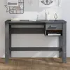 Image de vidaXL Bureau HAMAR Gris foncé 110x40x75 cm Bois massif de pin340458