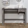 Image de vidaXL Bureau HAMAR Gris clair 110x40x75 cm Bois massif de pin340459