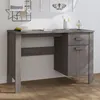 Image de vidaXL Bureau HAMAR Gris clair 113x50x75 cm Bois massif de pin340463