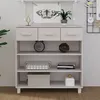 Image de vidaXL Table console HAMAR Blanc 90x35x90 cm Bois massif de pin340465