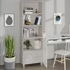 Image de vidaXL Buffet HAMAR Blanc 60x35x180 cm Bois de pin massif340489