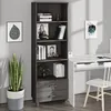 Image de vidaXL Buffet HAMAR Gris clair 60x35x180 cm Bois de pin massif340491