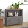 Image de vidaXL Buffet HAMAR Gris clair 85x35x80 cm Bois massif de pin340499