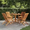 Image de vidaXL Ensemble à dîner d'extérieur pliable 5 pcs Bois solide de teck